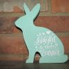 Sitting Wood Bunny-Bright & Happy Easter