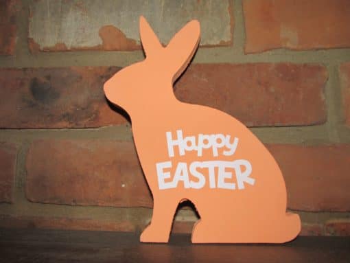 Sitting Wood Bunny-Happy Easter