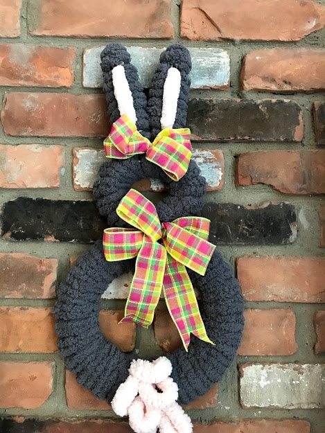 Bunny Rabbit Gray Easter 18" Wreath Door Decor