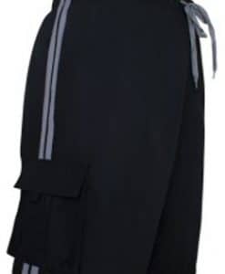 Men's Striped Black Swim Trunk Board Shorts