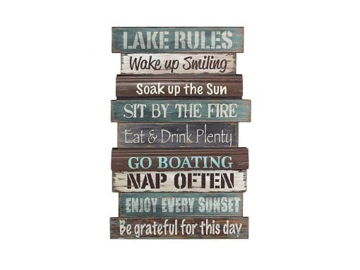 Lake Rules Boating 15.5" x 23.5" Wood Wall Sign