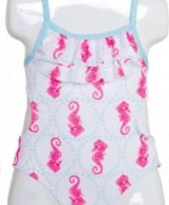 Infant Baby Girls Pink Seahorses 1-Piece Swimsuit