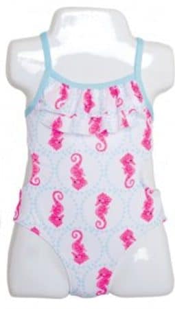 Infant Baby Girls Pink Seahorses 1-Piece Swimsuit