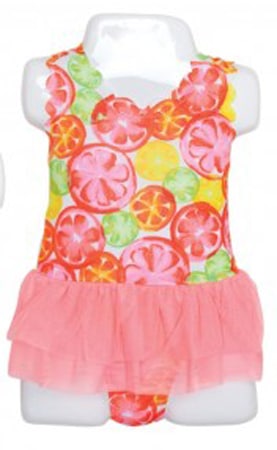 Infant Baby Girls Pink 1-Piece Tutu Swimsuit