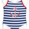 Toddler Baby Girls Navy Striped Red Anchor 1-Piece Swimsuit