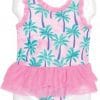 Toddler Baby Girls Pink 1-Piece Tutu Swimsuit