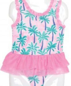 Toddler Baby Girls Pink 1-Piece Tutu Swimsuit