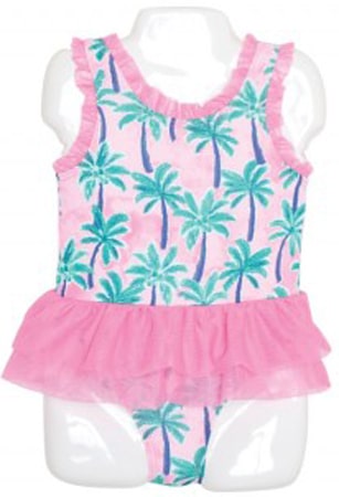 Toddler Baby Girls Pink 1-Piece Tutu Swimsuit