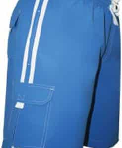 Men's Striped Aqua Blue Cargo Swim Trunk Board Shorts