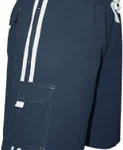 Men's Striped Navy Cargo Swim Trunk Board Shorts