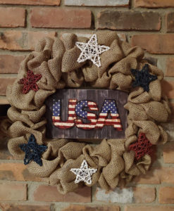USA Patriotic 16" Burlap Wreath