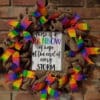 Rainbow of Hope at the End of the Storm Pride 16" Burlap Wreath
