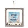 Live In The Moment Sign: Framed, Glass/Wood 8" X 8"