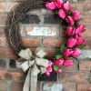 Pink Tulip 18" Grapevine Wreath