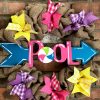 Summer Pool Arrow 16" Burlap Wreath