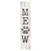 Meow Vertical Block Sign Pine 1.5" X 7.25"