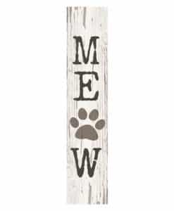 Meow Vertical Block Sign Pine 1.5" X 7.25"