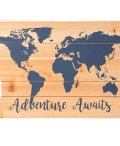 Adventure Awaits MDF Sign Blue 15.75" X 11.8"