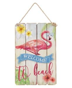 Flamingo Wall Art Welcome Sign 6.3" X 9.5"