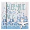 Mermaid Kisses and Starfish Wishes 6" x 6" Wood Sign