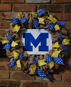 University of Michigan Wolverines 16" Burlap Wreath Door Decor