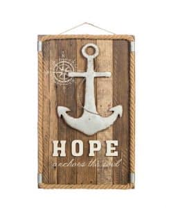 Hope Anchors the Soul 11.5" X 18.5" Wood Wall Decor