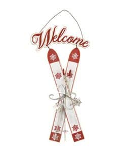 Welcome Skiis Wall Decor 8" X 16.88"