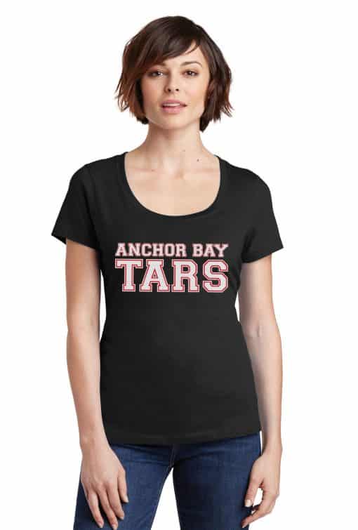 Anchor Bay Tars Women's Black Scoop Neck T-Shirt Tee