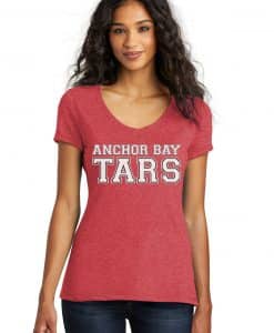 Anchor Bay Tars Women’s Red Tri-Blend V-Neck T-Shirt Tee