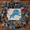 Detroit Lions Football 16" Burlap Wreath