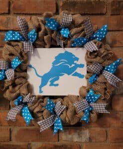 Detroit Lions Football 16" Burlap Wreath