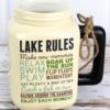 Ceramic Lake Rules White Mason Jar Mug