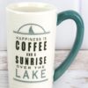 Coffee and A Sunrise White Blue Ceramic Mug