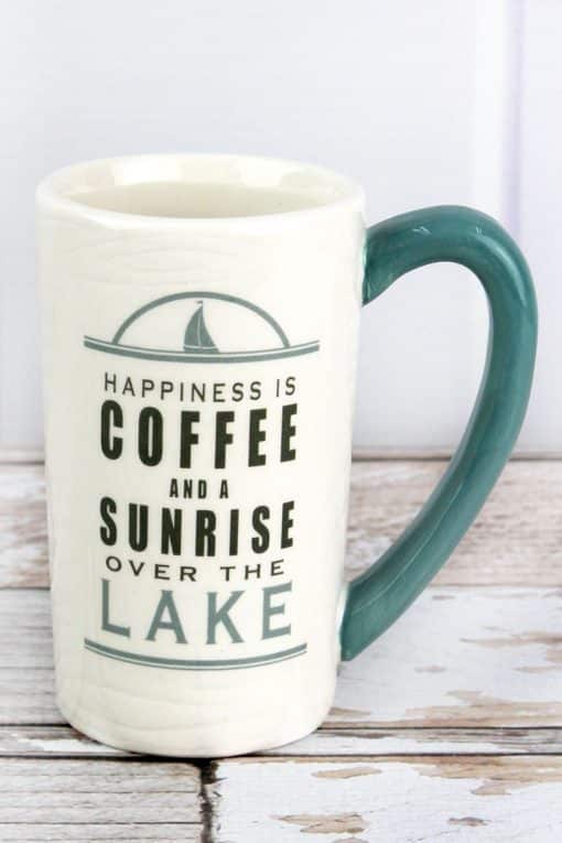 Coffee and A Sunrise White Blue Ceramic Mug