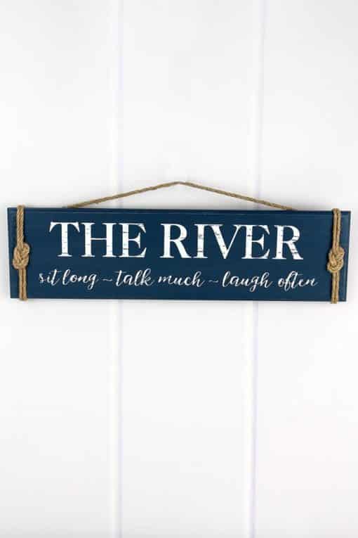 The River Sit Talk Laugh 5.25" x 18.75" Wood Sign