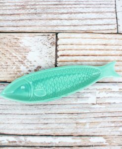 2.5" x 9.5" Porcelain Fish Shaped Snack Dish