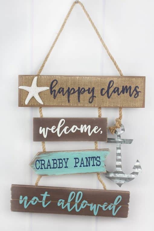 Happy Clams Crabby Pants 15.25" x 13" Wall Hanging