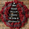 Have Yourself A Merry Little Christmas 16" Red Burlap Wreath