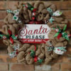 Santa Please Stop Here 16" Burlap Christmas Wreath