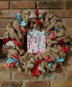 It's the Most Wonderful Time of the Year 16" Burlap Christmas Wreath