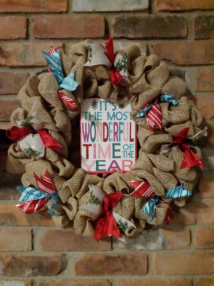 It's the Most Wonderful Time of the Year 16" Burlap Christmas Wreath