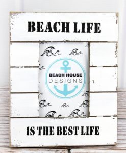 Beach Life White Nautical Wood 3.5" x 5" Photo Frame