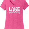 Lake Life Women's Pink Michigan V-Neck T-Shirt Tee