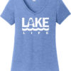 Lake Life Women's Maritime Blue Michigan V-Neck T-Shirt Tee