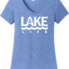 Lake Life Women's Maritime Blue Anchor V-Neck T-Shirt Tee