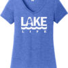 Lake Life Women's Blue Frost Michigan V-Neck T-Shirt Tee