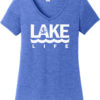 Lake Life Women's Blue Frost Anchor V-Neck T-Shirt Tee