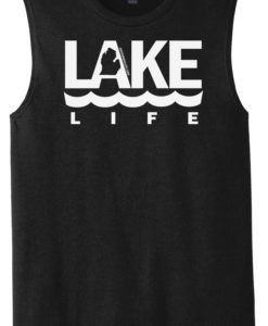 Lake Life Men's Black Michigan Tank Top Sleeveless Tee