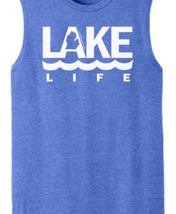 Lake Life Men's Blue Frost Michigan Tank Top Sleeveless Tee