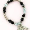 Anchor & Hope Charm Black Beaded Bracelet